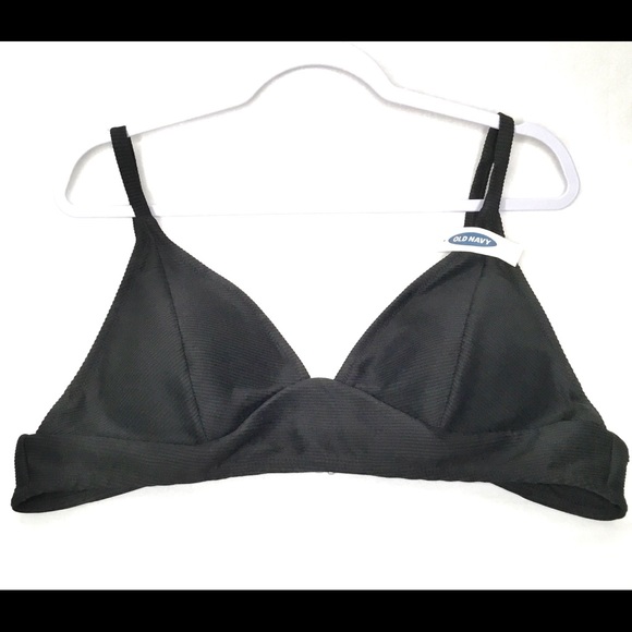 Old Navy Other - Old Navy Bikini Top XXL Black Triangle Ribbed